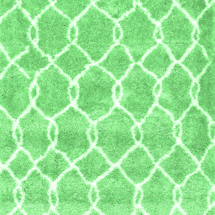 Machine Washable Trellis Emerald Green Modern Area Rugs, wshcon2988emgrn