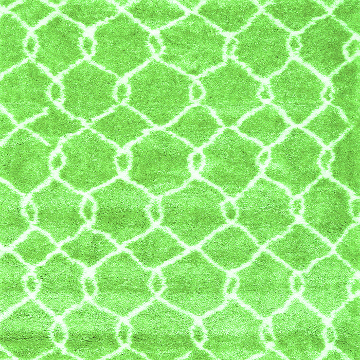 Serging Thickness of Trellis Green Modern Rug, con2988grn