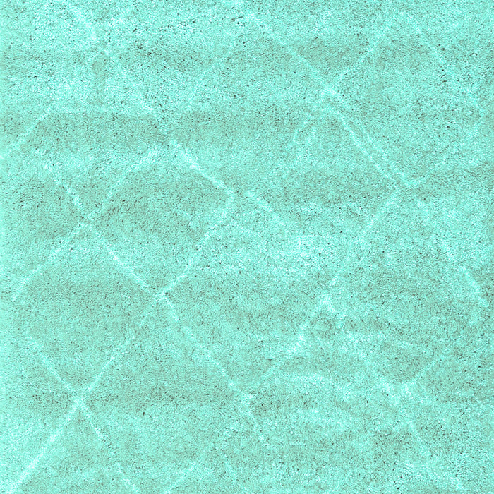 Machine Washable Trellis Turquoise Modern Area Rugs, wshcon2989turq