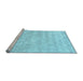 Sideview of Machine Washable Trellis Light Blue Modern Rug, wshcon2989lblu