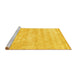 Sideview of Machine Washable Trellis Yellow Modern Rug, wshcon2989yw