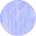 Round Trellis Blue Modern Rug, con2989blu