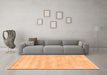 Machine Washable Trellis Orange Modern Area Rugs in a Living Room, wshcon2989org