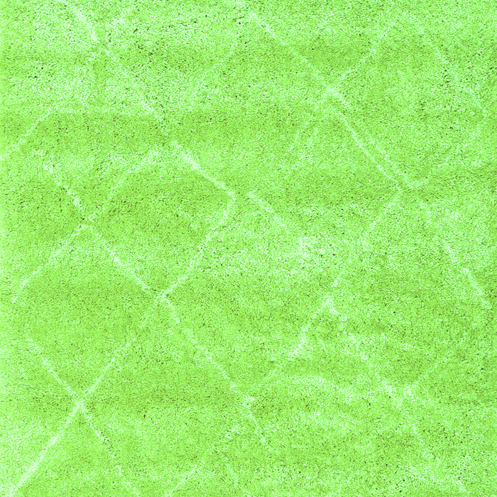 Serging Thickness of Machine Washable Trellis Green Modern Area Rugs, wshcon2989grn