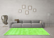 Machine Washable Trellis Green Modern Area Rugs in a Living Room,, wshcon2989grn