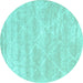 Round Trellis Turquoise Modern Rug, con2989turq