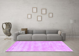 Machine Washable Trellis Purple Modern Area Rugs in a Living Room, wshcon2989pur