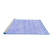 Sideview of Machine Washable Trellis Blue Modern Rug, wshcon2989blu