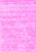 Machine Washable Trellis Pink Modern Rug, wshcon2989pnk