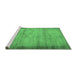 Sideview of Machine Washable Abstract Emerald Green Contemporary Area Rugs, wshcon298emgrn