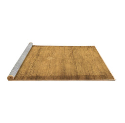 Sideview of Machine Washable Abstract Brown Contemporary Rug, wshcon298brn