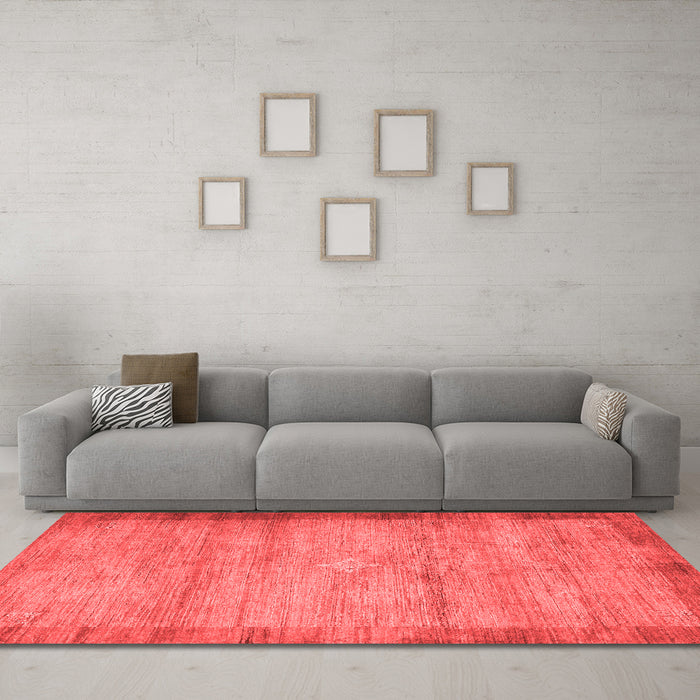 Contemporary Red Washable Rugs