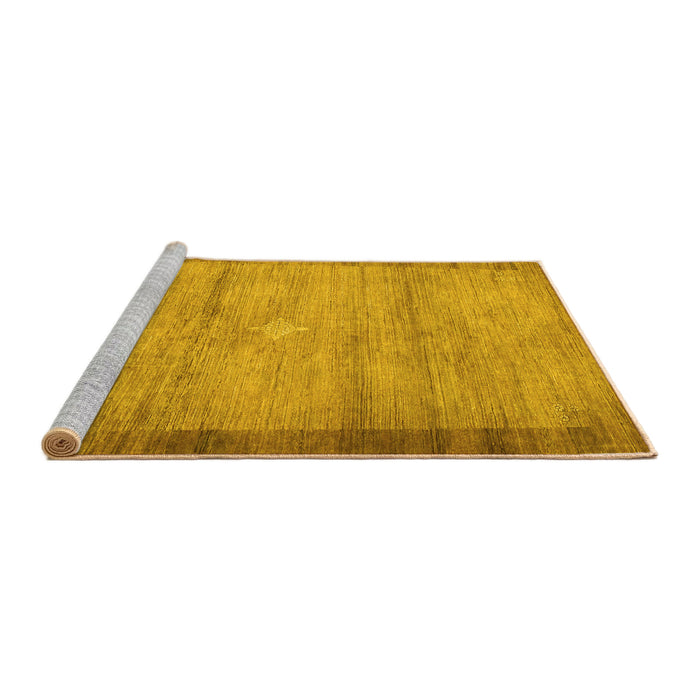 Sideview of Machine Washable Abstract Yellow Contemporary Rug, wshcon298yw