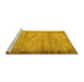 Sideview of Machine Washable Abstract Yellow Contemporary Rug, wshcon298yw