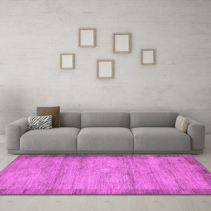 Machine Washable Abstract Purple Contemporary Area Rugs in a Living Room, wshcon298pur