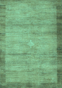 Abstract Turquoise Contemporary Rug, con298turq