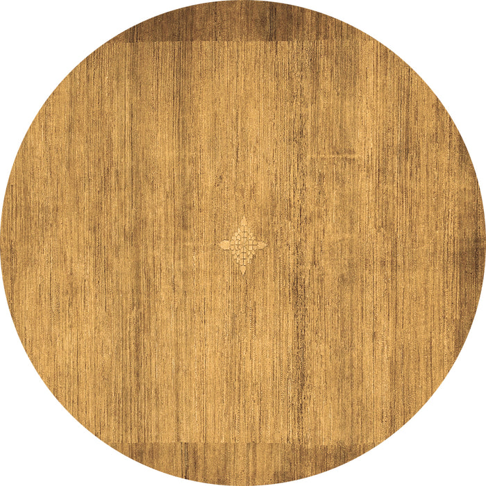 Round Abstract Brown Contemporary Rug, con298brn