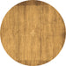 Round Abstract Brown Contemporary Rug, con298brn