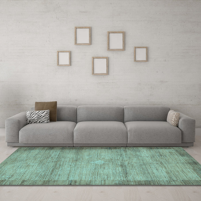 Machine Washable Abstract Light Blue Contemporary Rug in a Living Room, wshcon298lblu