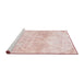 Serging Thickness of Machine Washable Contemporary Light Red Pink Rug, wshcon2990