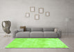Machine Washable Trellis Green Modern Area Rugs in a Living Room,, wshcon2990grn
