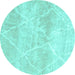 Round Trellis Turquoise Modern Rug, con2990turq