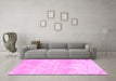 Machine Washable Trellis Pink Modern Rug in a Living Room, wshcon2990pnk
