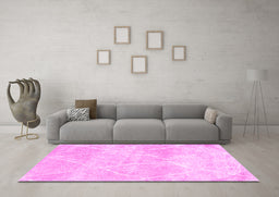 Machine Washable Trellis Pink Modern Rug in a Living Room, wshcon2990pnk