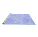 Sideview of Machine Washable Trellis Blue Modern Rug, wshcon2990blu