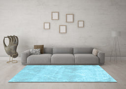Machine Washable Trellis Light Blue Modern Rug in a Living Room, wshcon2990lblu