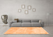 Machine Washable Trellis Orange Modern Area Rugs in a Living Room, wshcon2990org