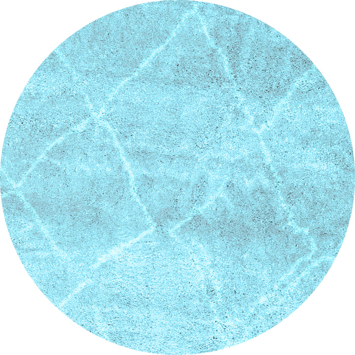 Round Machine Washable Trellis Light Blue Modern Rug, wshcon2990lblu