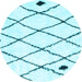 Round Solid Light Blue Modern Rug, con2991lblu