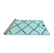 Sideview of Machine Washable Solid Light Blue Modern Rug, wshcon2991lblu