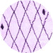 Round Solid Purple Modern Rug, con2991pur