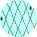 Round Solid Turquoise Modern Rug, con2991turq