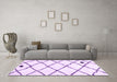 Machine Washable Solid Purple Modern Area Rugs in a Living Room, wshcon2991pur
