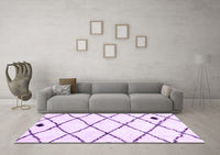 Machine Washable Solid Purple Modern Rug, wshcon2991pur