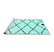 Sideview of Machine Washable Solid Turquoise Modern Area Rugs, wshcon2991turq