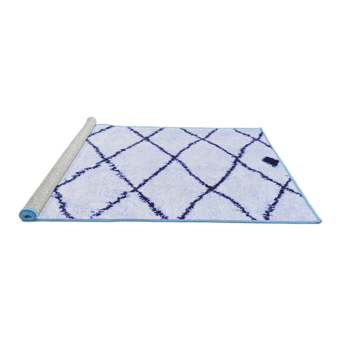 Sideview of Machine Washable Solid Blue Modern Rug, wshcon2991blu