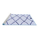 Sideview of Machine Washable Solid Blue Modern Rug, wshcon2991blu