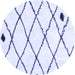 Round Solid Blue Modern Rug, con2991blu