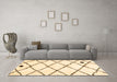 Machine Washable Solid Brown Modern Rug in a Living Room,, wshcon2991brn