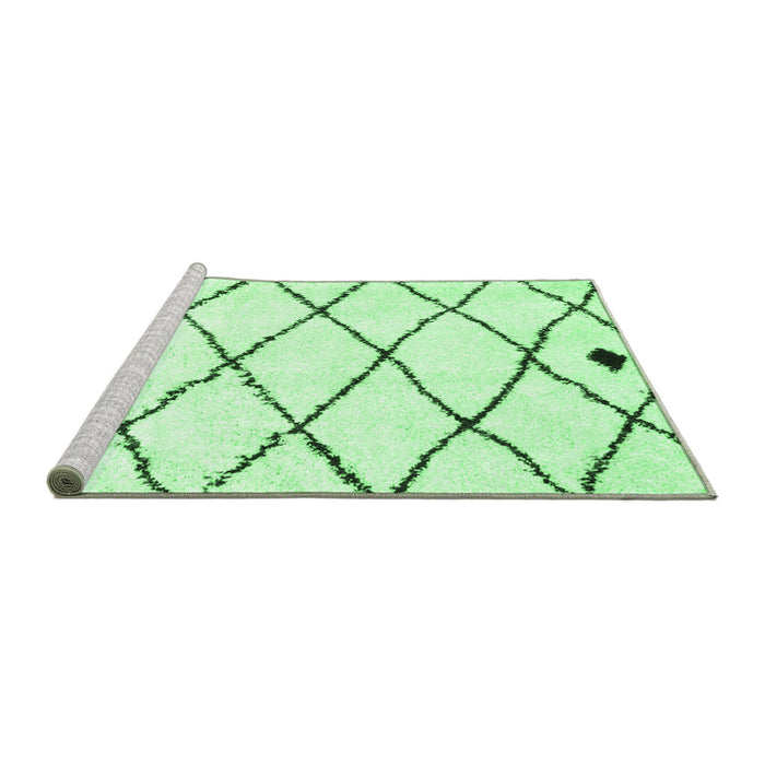 Sideview of Machine Washable Solid Emerald Green Modern Area Rugs, wshcon2991emgrn