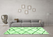 Machine Washable Solid Green Modern Area Rugs in a Living Room,, wshcon2991grn