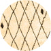 Round Solid Brown Modern Rug, con2991brn