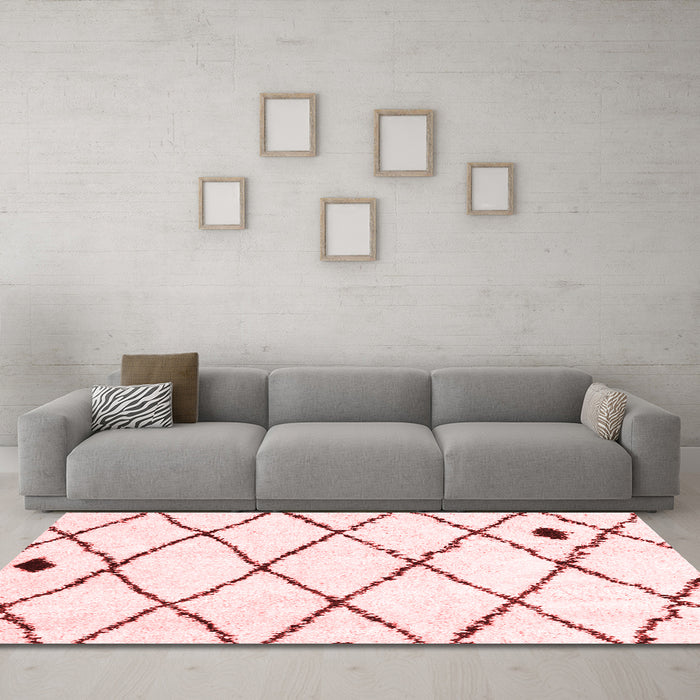 Modern Red Washable Rugs