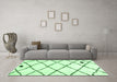 Machine Washable Solid Emerald Green Modern Area Rugs in a Living Room,, wshcon2991emgrn