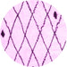 Round Solid Pink Modern Rug, con2991pnk