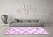 Machine Washable Solid Pink Modern Rug in a Living Room, wshcon2991pnk
